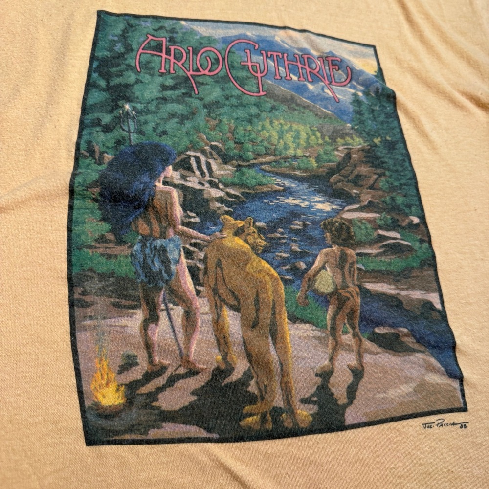 Vintage 1988 Arlo Guthrie World Tour T-Shirt Stedman Single Stitch Peach XL - Picture 4 of 7